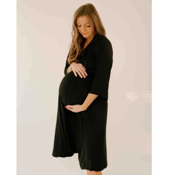 NWT - Lila Labor & Postpartum Gown, Black – Slim Petite (00- 2) - Picture 1 of 8